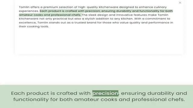 Video thumbnail for experiences. Each product is crafted with precision, ensuring durability and functionality for both amateur cooks and professional chefs. The sleek design and innovative features make Tomlin kitchenware not only practical but also a styli