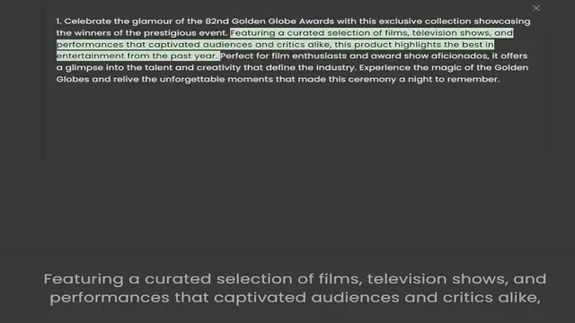 Video thumbnail for the winners of the prestigious event. Featuring a curated selection of films, television shows, and performances that captivated audiences and critics alike, this product highlights the best in entertainment from the past year. Perfect fo