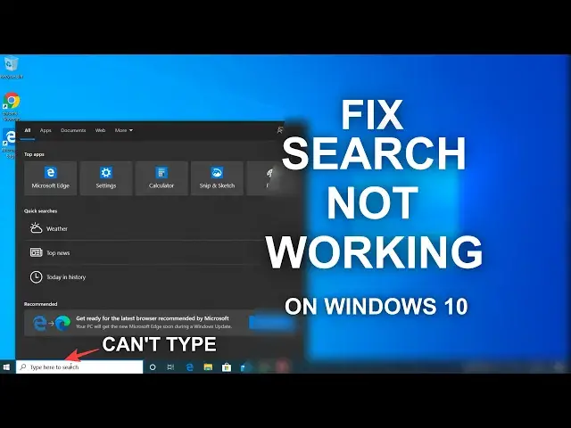 Video thumbnail for Fix Search Not Working/Can't Type On Windows 10 - 5 Ways