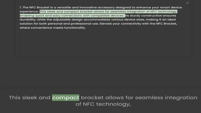 Video thumbnail for experience. This sleek and compact bracket allows for seamless integration of NFC technology, enabling quick and easy connections with compatible devices. Its sturdy construction ensures durability, while the adjustable design accommodate