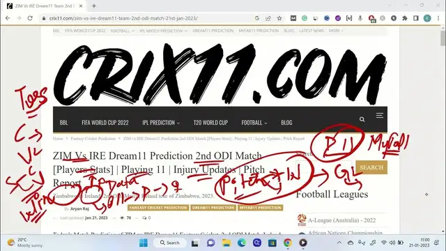 Video thumbnail for ZIM vs IRE Dream11 Prediction ZIM vs IRE Playing 11 2nd ODI ZIM vs IRE Dream11 Team GL and SL