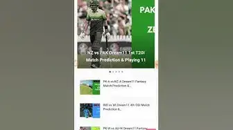 Video thumbnail for NZ VS PAK Dream11 Prediction 1st T20I | Today Match Prediction