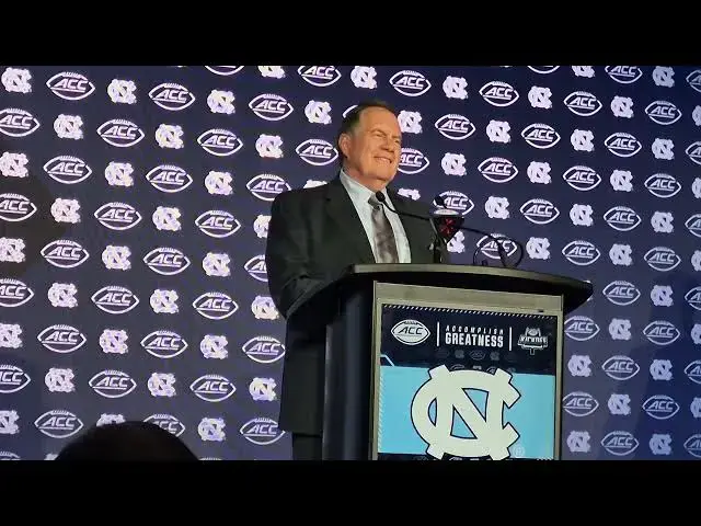 'Video thumbnail for #UNC coach Bill Belichick at ACC Kickoff press conference in Charlotte #ACCKickoff'