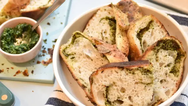 'Video thumbnail for Kale Pesto-Swirled Sourdough Recipe'