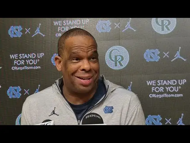 'Video thumbnail for #UNC coach Hubert Davis press conference ahead of Saturday's game at No. 2 Duke'