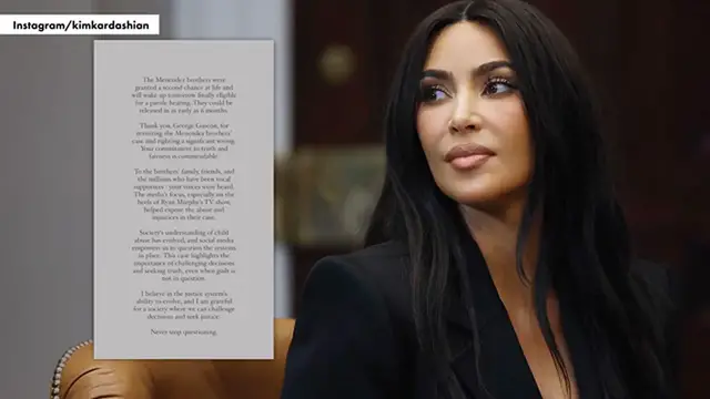 Video thumbnail for Kim Kardashian says DA’s request for Menendez brothers’ resentencing offers ‘second chance at life’