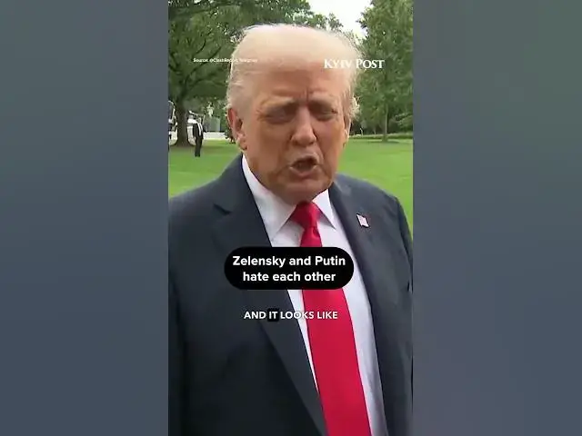 'Video thumbnail for Trump said that Ukrainian President Zelensky and Russian President Vladimir Putin "hate each other."'