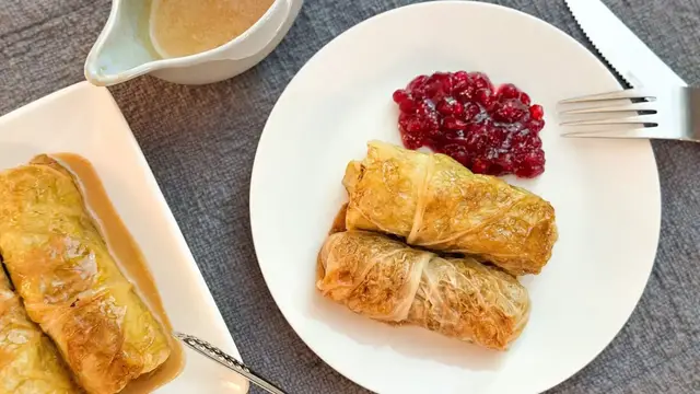 Video thumbnail for Swedish-Inspired Stuffed Cabbage Rolls Recipe