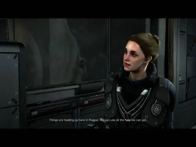 Video thumbnail for Deus Ex: Mankind Divided - Adam Jensen & Aria Argento Chat About Test Results & Rucker's Death PS4