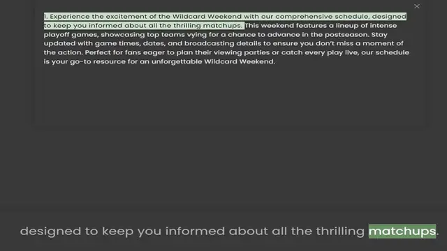 Video thumbnail for to keep you informed about all the thrilling matchups. This weekend features a lineup of intense playoff games, showcasing top teams vying for a chance to advance in the postseason. Stay updated with game times, dates, and broadcasting de