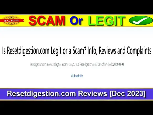 Video thumbnail for Reset Digestion Com Reviews (June 2024) - Is Resetdigestion.com A Legit Or Scam Site? Find Out! |