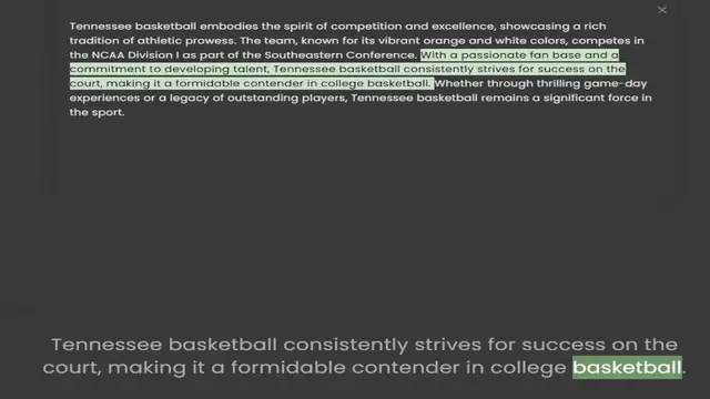 Video thumbnail for tradition of athletic prowess. The team, known for its vibrant orange and white colors, competes in the NCAA Division I as part of the Southeastern Conference. With a passionate fan base and a commitment to developing talent, Tennessee ba