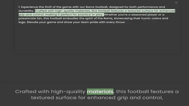 Video thumbnail for durability. Crafted with high-quality materials, this football features a textured surface for enhanced grip and control, making it perfect for practice or play. Whether you're a seasoned player or a passionate fan, this football embo