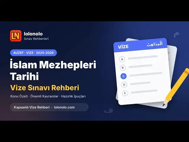 Video thumbnail for İslam Mezhepleri Tarihi 2025-2026 Vize Soruları