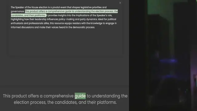 Video thumbnail for governance. This product offers a comprehensive guide to understanding the election process, the candidates, and their platforms. It provides insights into the implications of the Speaker's role, highlighting how their leadership influenc
