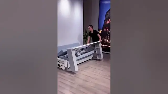 Video thumbnail for Sofa cum Bed with Table | Space Saving Furniture #shorts