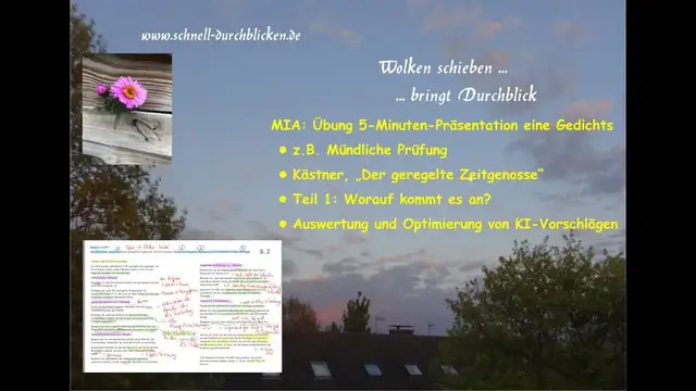 Video thumbnail for 5-Minuten-Präsentation: Worauf kommt es an? Beispiel: Kästner-Gedicht "Der geregelte Zeitgenosse"