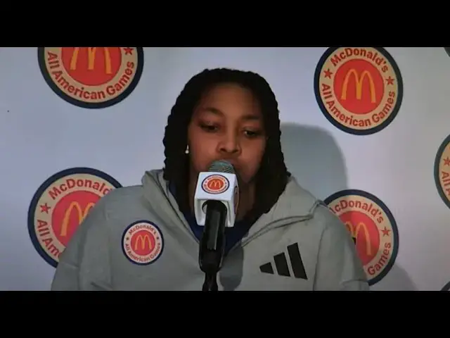 'Video thumbnail for #UNC incoming five-star freshman wing Nyla Brooks at McDonald's All-American Game press conference'