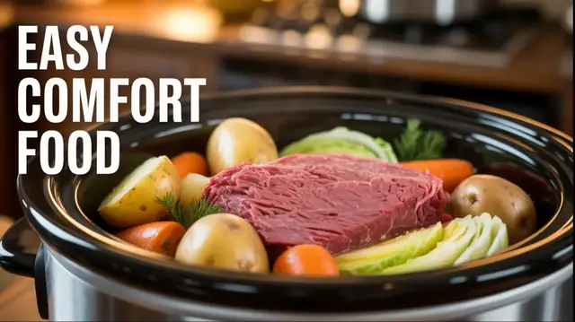 'Video thumbnail for Slow Cooker Corned Beef and Cabbage'