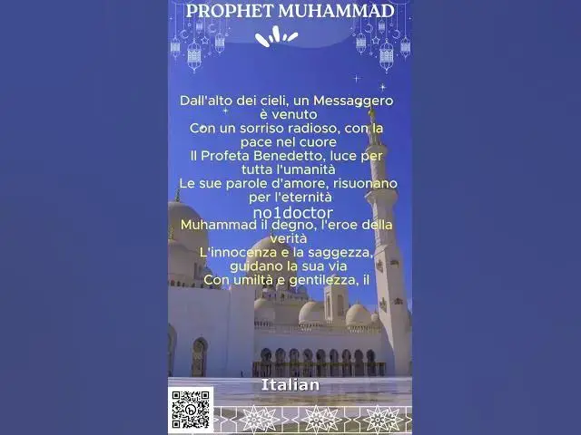 'Video thumbnail for #prophetmuhammad #muhammed #song #ProphetMuhammad #Love #Islam #IslamicSong #ShortSong #italian 2'