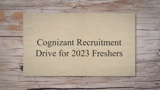 'Video thumbnail for Cognizant Recruitment Drive for 2023 Freshers'