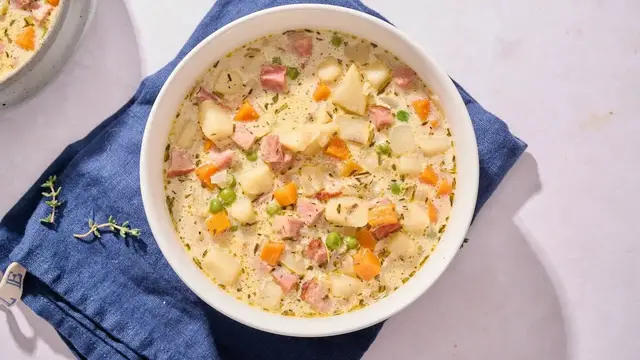 'Video thumbnail for Our Ham And Potato Soup Is Irresistibly Creamy'