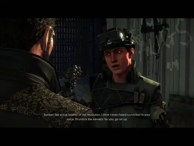 Video thumbnail for Deus Ex: Mankind Divided - The Rucker Extraction: Lubos Elevator Intro (Say Password) Dialogue Tree