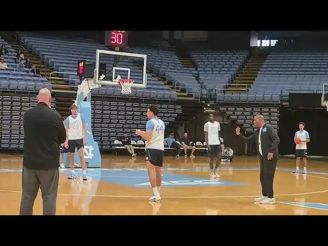 'Video thumbnail for Watch Coach Hubert Davis and his staff direct the first 18 minutes of #UNC practice on Oct. 9.'