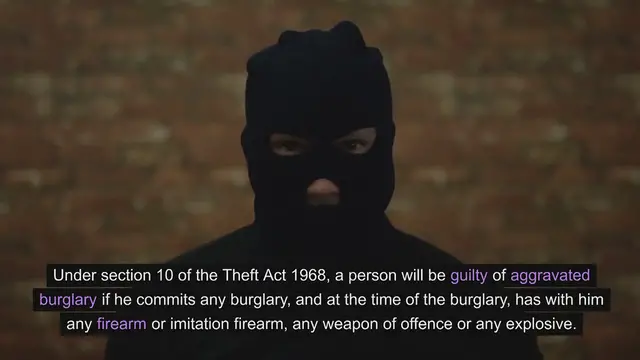 'Video thumbnail for Criminal Law - aggravated burglary  www.e-lawresources.co.uk'