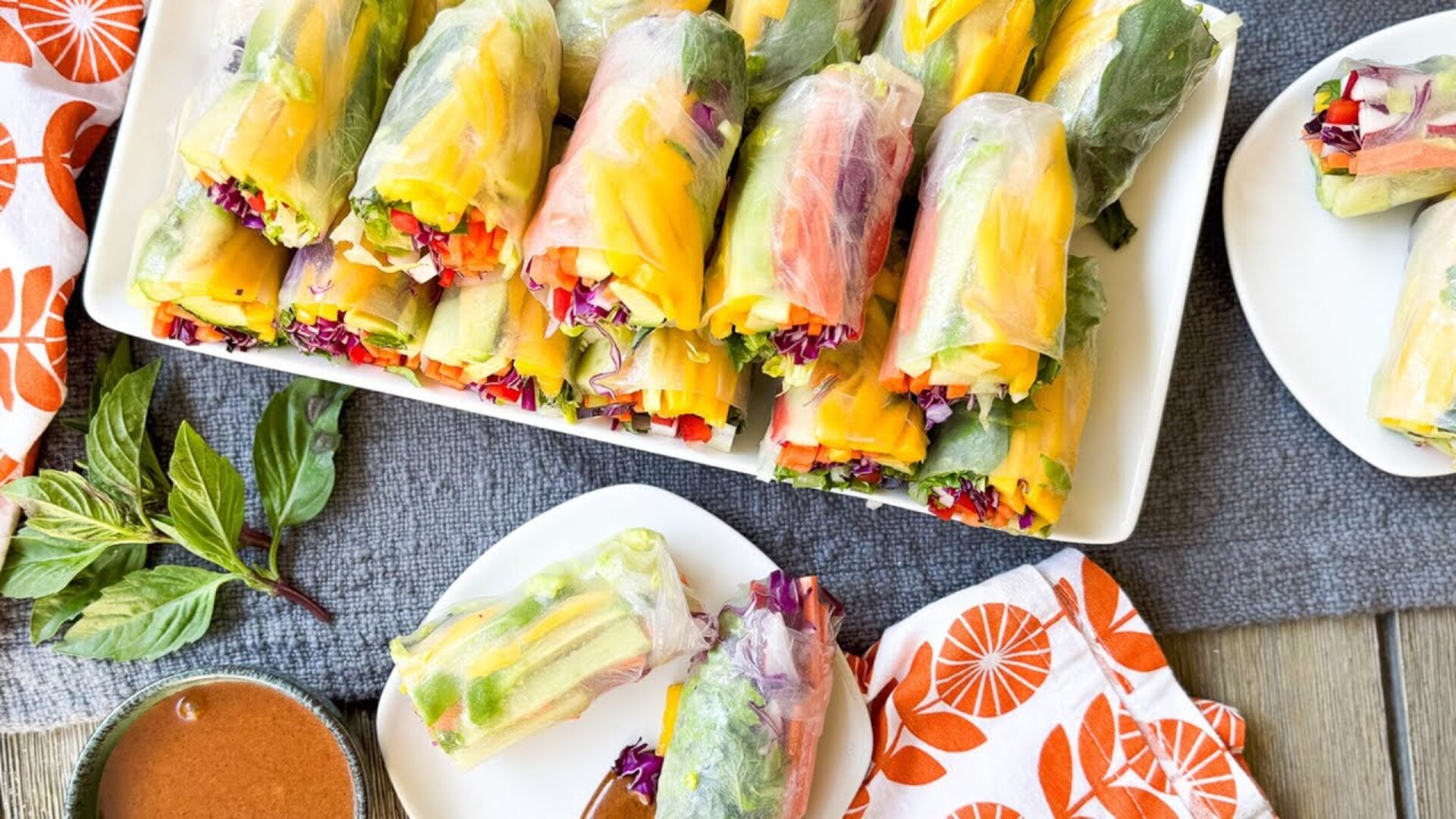 Video thumbnail for Vibrant Rainbow Summer Rolls Recipe