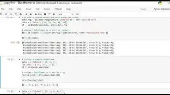 Video thumbnail for Pandas Dataframe to List | Python Code Examples | Pandas Dataframe Tutorial