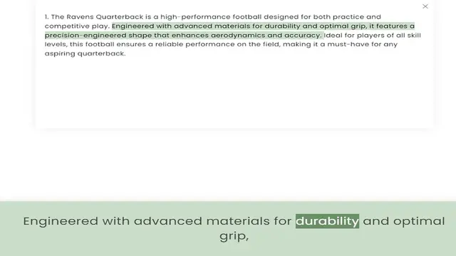 Video thumbnail for competitive play. Engineered with advanced materials for durability and optimal grip, it features a precision-engineered shape that enhances aerodynamics and accuracy. Ideal for players of all skill levels, this football ensures a reliabl