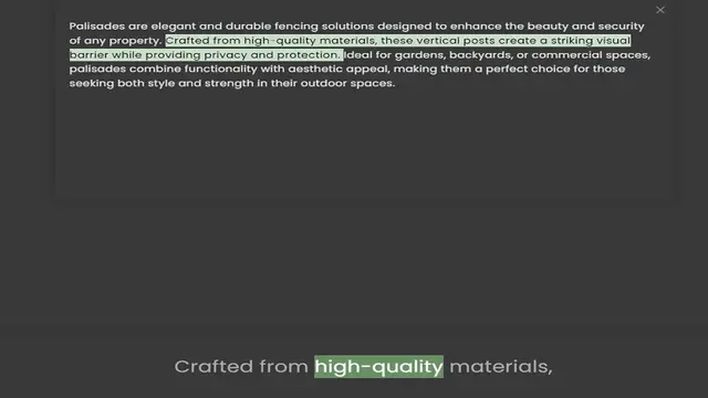 Video thumbnail for of any property. Crafted from high-quality materials, these vertical posts create a striking visual barrier while providing privacy and protection. Ideal for gardens, backyards, or commercial spaces, palisades combine functionality with a