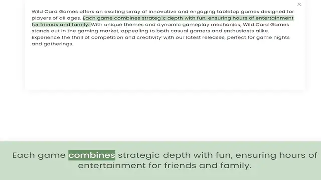 Video thumbnail for players of all ages. Each game combines strategic depth with fun, ensuring hours of entertainment for friends and family. With unique themes and dynamic gameplay mechanics, Wild Card Games stands out in the gaming market, appealing to bot