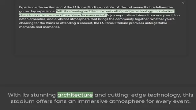 Video thumbnail for game day experience. With its stunning architecture and cutting-edge technology, this stadium offers fans an immersive atmosphere for every event. Enjoy unparalleled views from every seat, top-notch amenities, and a vibrant atmosphere