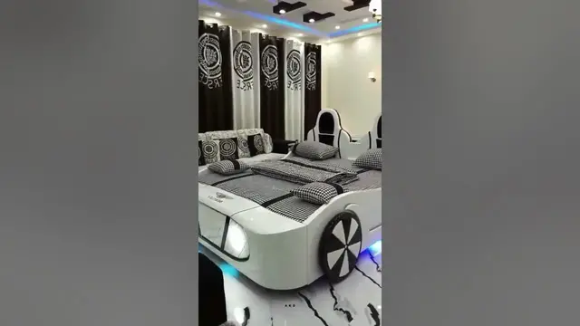 Video thumbnail for Luxury Customized Kids Car Bed | Furniture #shorts
