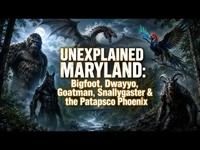 Video thumbnail for UNEXPLAINED MARYLAND: Bigfoot, Dwayyo, Goatman, Snallygaster & the Patapsco Phoenix