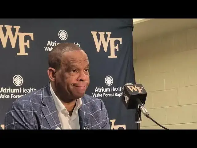 'Video thumbnail for #UNC coach Hubert Davis after the Tar Heels' loss at Wake Forest'