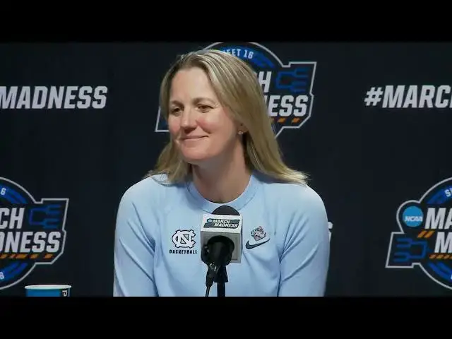 'Video thumbnail for #UNC's Courtney Banghart, Alyssa Ustby and Lexi Donarski after the Heels' season-ending loss to Duke'
