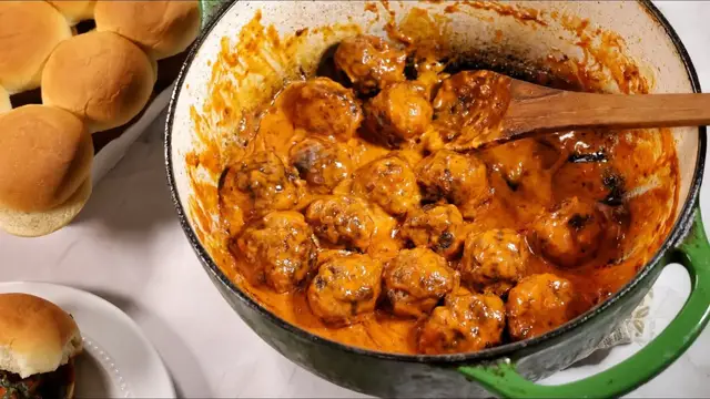 'Video thumbnail for Miniature Meatball Alla Vodka Sub Bites Recipe'
