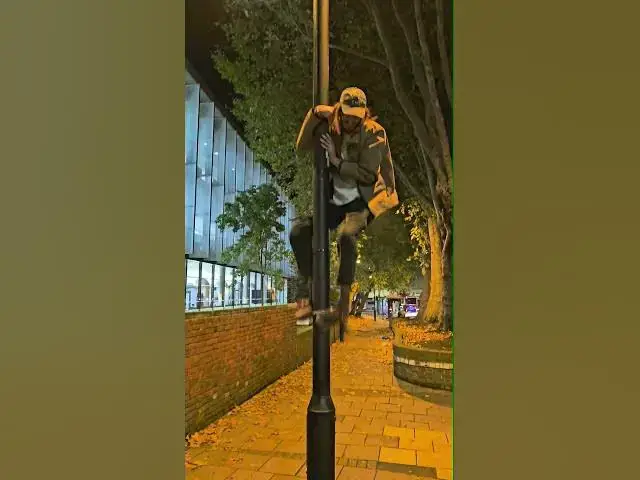 Video thumbnail for Climbing Lamp Pole #shorts #funny