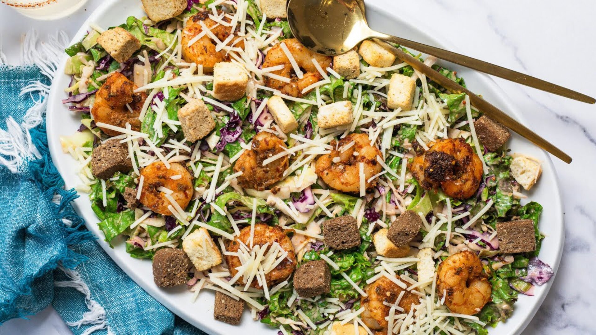 Video thumbnail for Baja Shrimp Caesar Salad Recipe