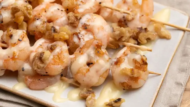 Video thumbnail for These Flavor-Bomb Honey Walnut Grilled Shrimp Take Just 15 Minutes