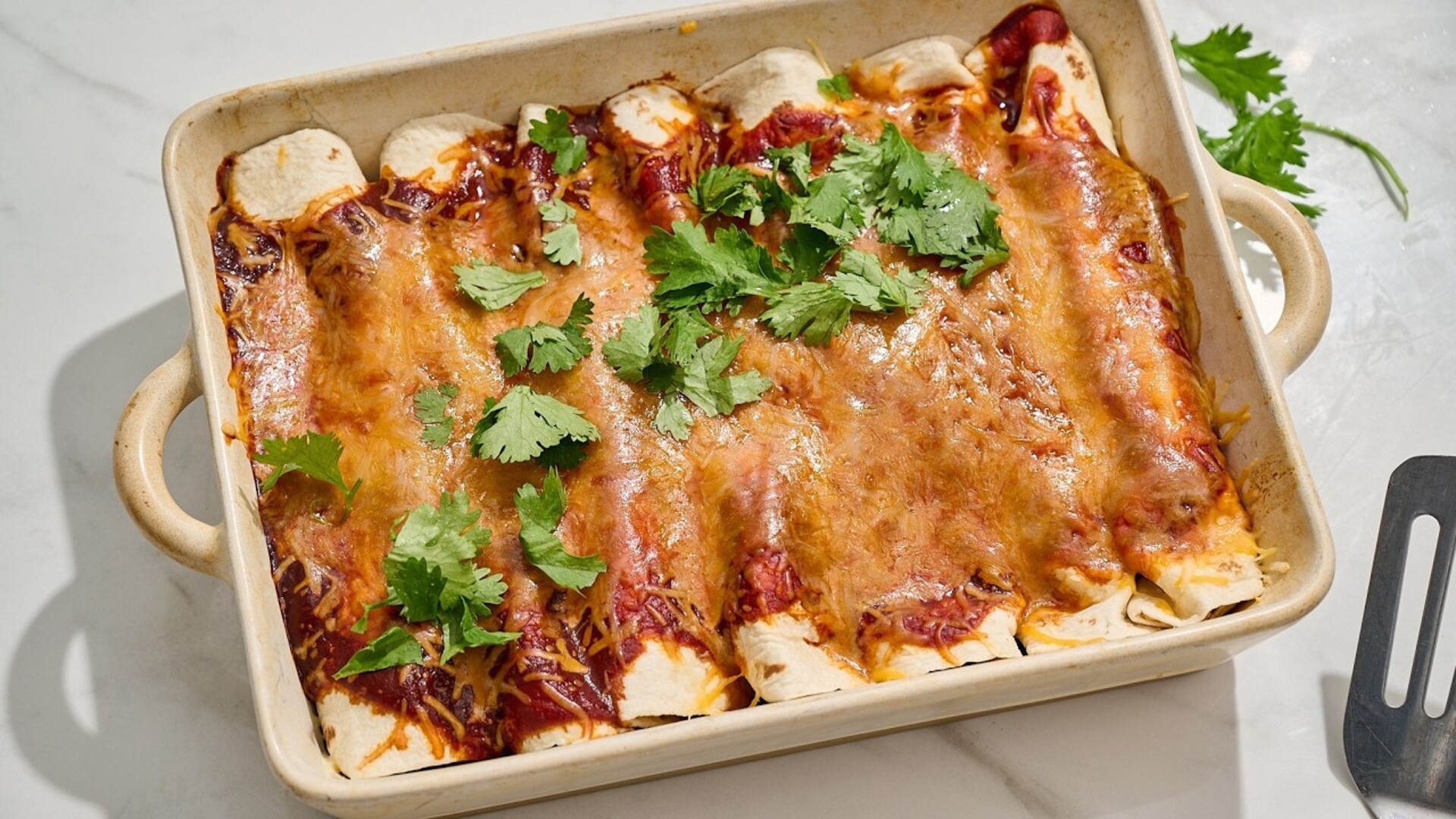 Video thumbnail for Roasted Veggie Enchiladas Recipe