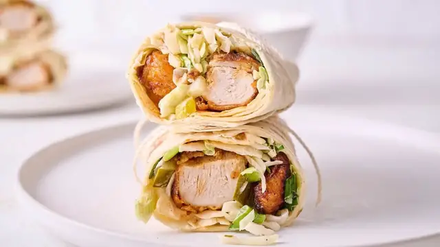 Video thumbnail for Nashville Hot Chicken Wraps With Pickle Slaw Recipe