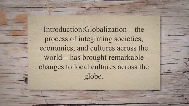 Video thumbnail for Impact of globalization on local culture