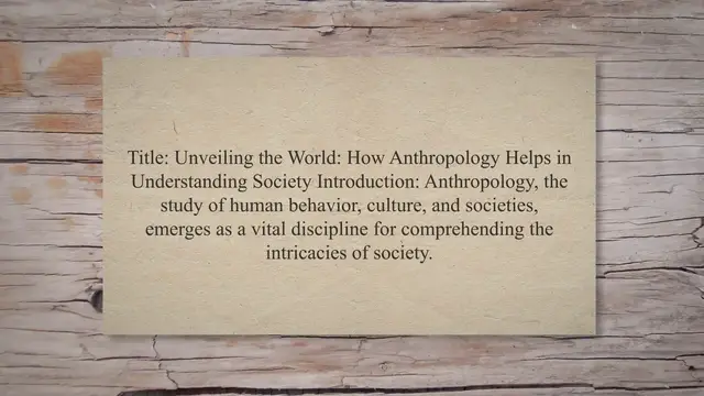 Video thumbnail for How anthropology helps in understanding society