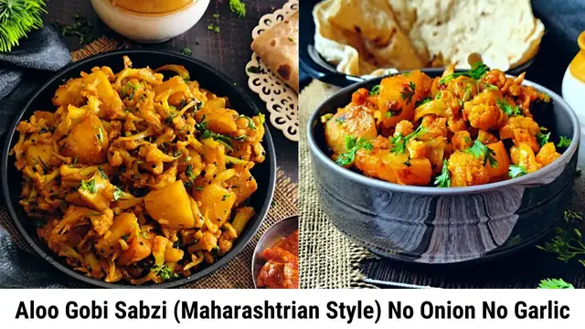 'Video thumbnail for Flower Batata (Aloo Gobi) Maharashtrian Style - No Onion No Garlic Recipe'