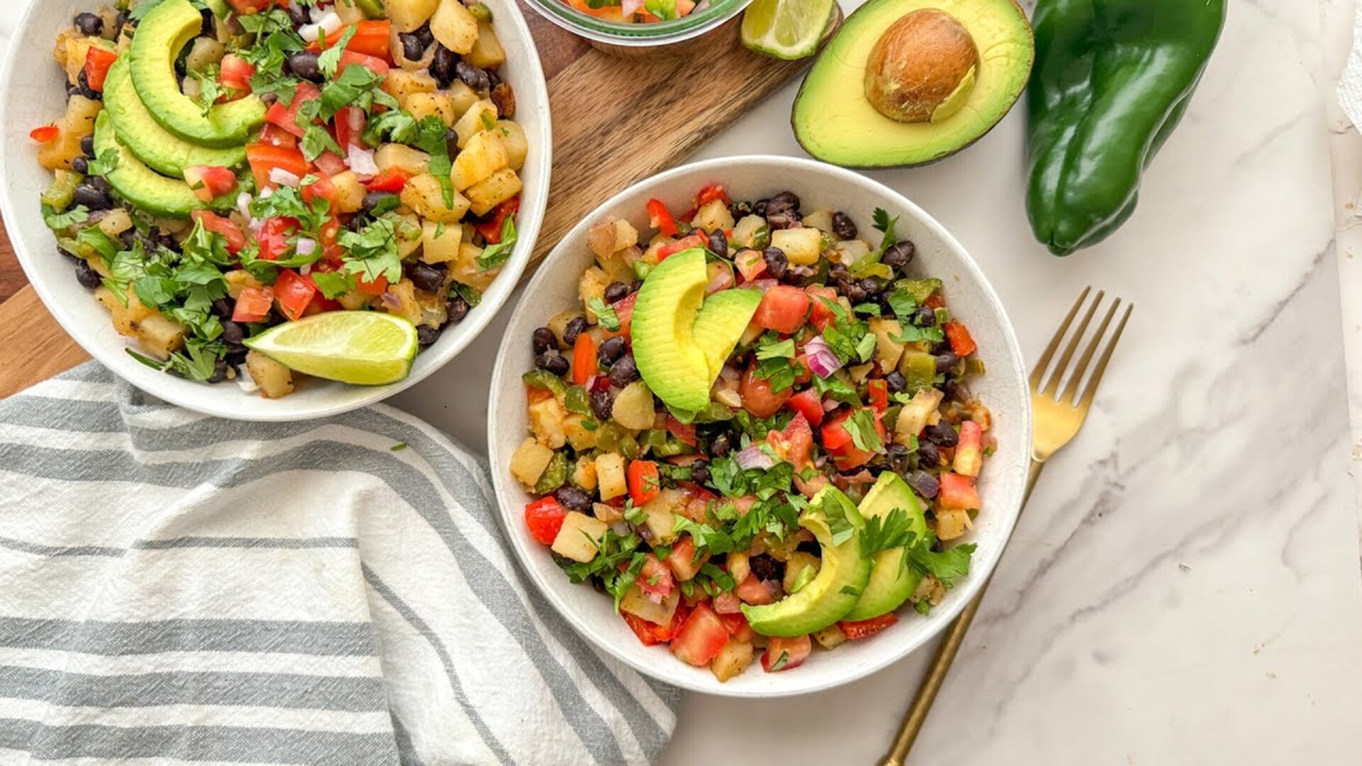 Video thumbnail for Poblano Potato Breakfast Hash Recipe