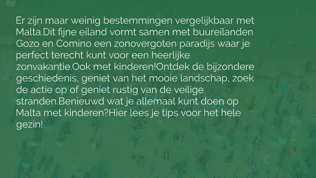 Video thumbnail for MALTA MET KINDEREN: DE LEUKSTE DINGEN OM TE DOEN!